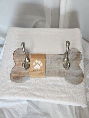 Bone-Shaped Wooden Wall Key Holder | Rustic Pet Lover Entryway Organizer | Farmh